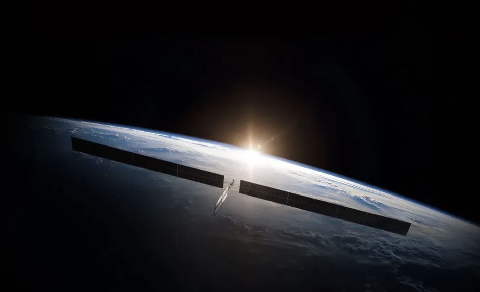 Визуализация на един от планираните AI1 сателити на SpaceX в орбита